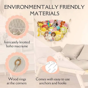1Pc Toy Hammocks Wall Corner Hanging Storage Net Bedroom Corner Storage Toy Doll Hammock Background Wall Room Decoration