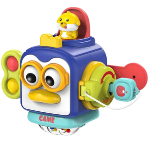 6 in 1 Montessori Activity Cube Baby Toys Sensory Busy Board Travel Toy Educational Learning Basic Life Skills Toys for Toddler