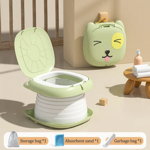 Toddler Travel Potty Portable Foldable Outdoor Indoor Training Toilet for Baby Boy Girl Kid Emergency Potty Seat with Waste Bag