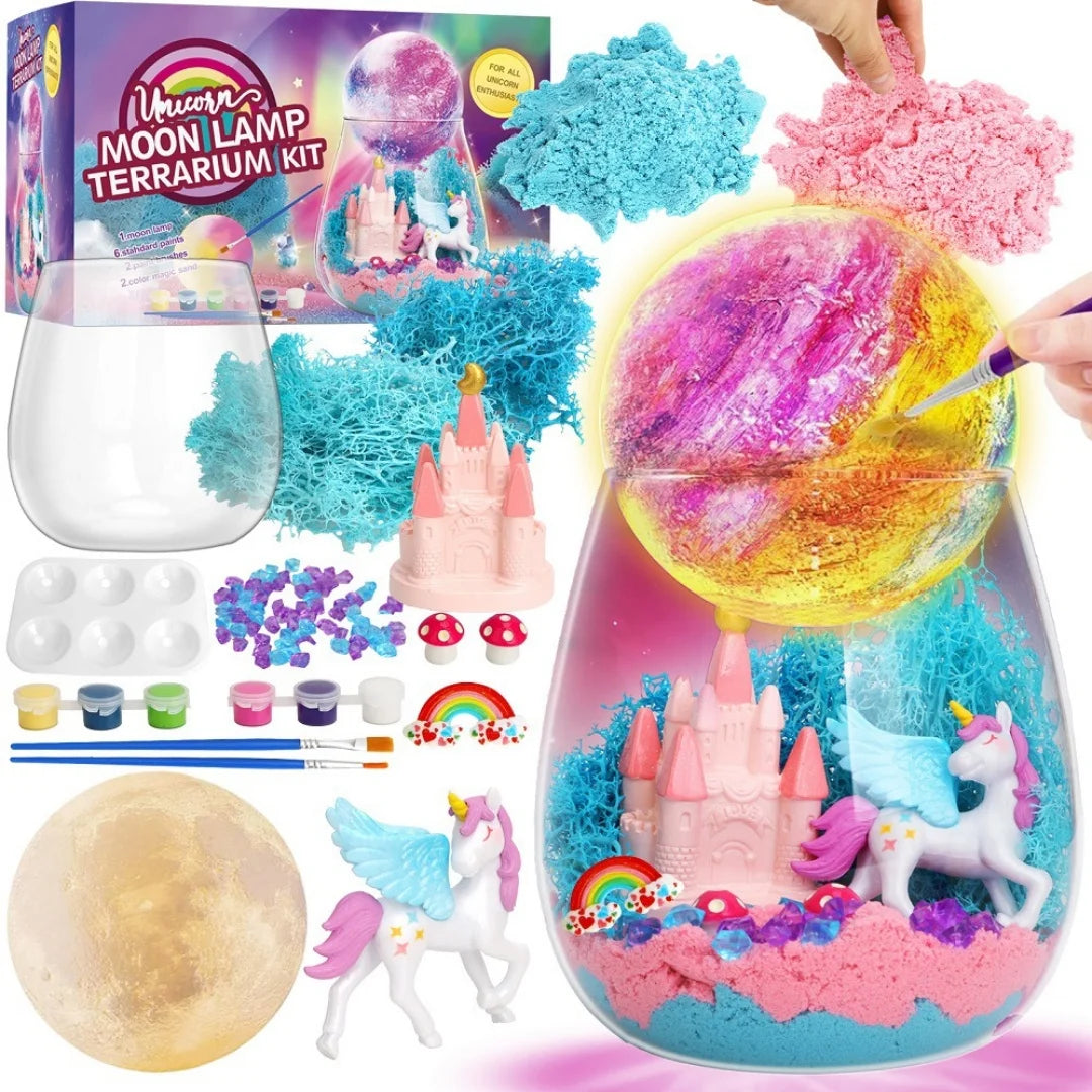 Terrarium Crafts Kit for Kids-Led Night Light up & Remote Birthday Gifts Toys Ages5 6 7 8 9 10 Year Old-Christmas Gifts