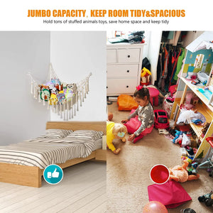 1Pc Toy Hammocks Wall Corner Hanging Storage Net Bedroom Corner Storage Toy Doll Hammock Background Wall Room Decoration