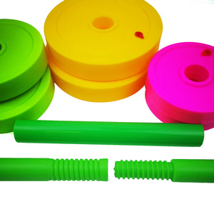 Kid Dumbbell Fitness Weightlifting Barbell Kettlebell for Sport Toy Indoor Outdoor Children Fitnessequipment Plastic Adjustable