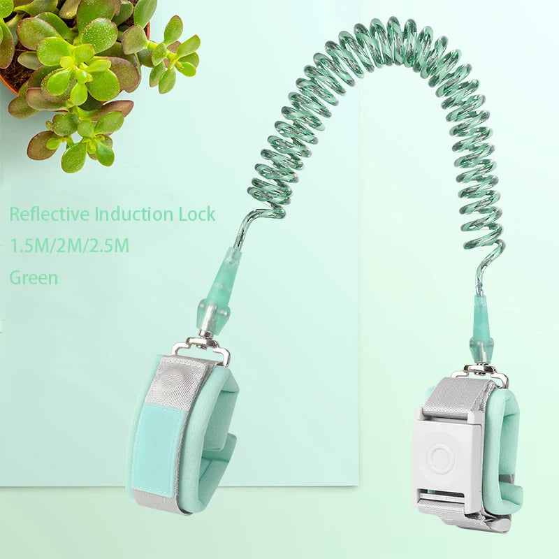 Induction Lock Child Safety Harness Leash anti Lost Night Reflection Adjustable Wrist Traction Rope Wristband Baby Kids Toddler