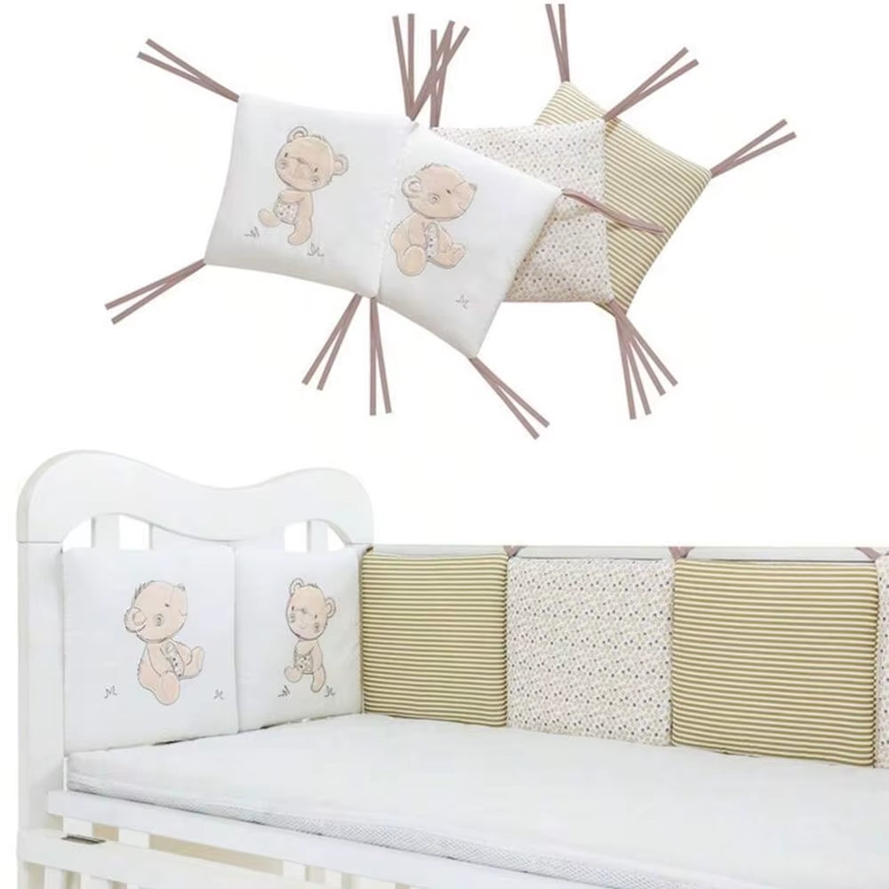 Baby Bed Protector Crib Bumper Pads 6Pcs/Set Baby Bed Bumper Kids Safety Bed around Cotton Blend Crib Anti-Collision Anti-Fall