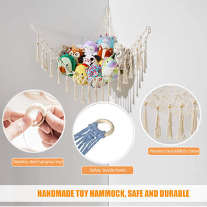 1Pc Toy Hammocks Wall Corner Hanging Storage Net Bedroom Corner Storage Toy Doll Hammock Background Wall Room Decoration