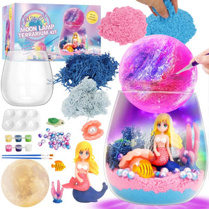 Terrarium Crafts Kit for Kids-Led Night Light up & Remote Birthday Gifts Toys Ages5 6 7 8 9 10 Year Old-Christmas Gifts