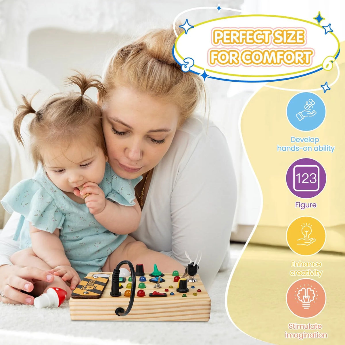 Montessori Toddler Pegboard with LED Lighting - Sparklesense