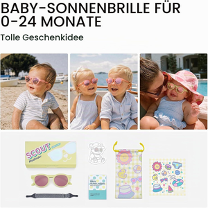 Baby Sunglasses 0-24 Months - Polarized UV Protection with Flexible Headband
