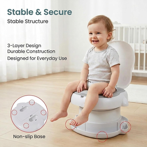 Foldable Travel Potty with Lid - Portable Toddler Toilet Seat (Penguin)