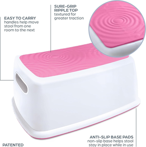 Anti-Slip Toddler Step Stool - Sturdy Two-Step Stool for Bathroom & Kitchen