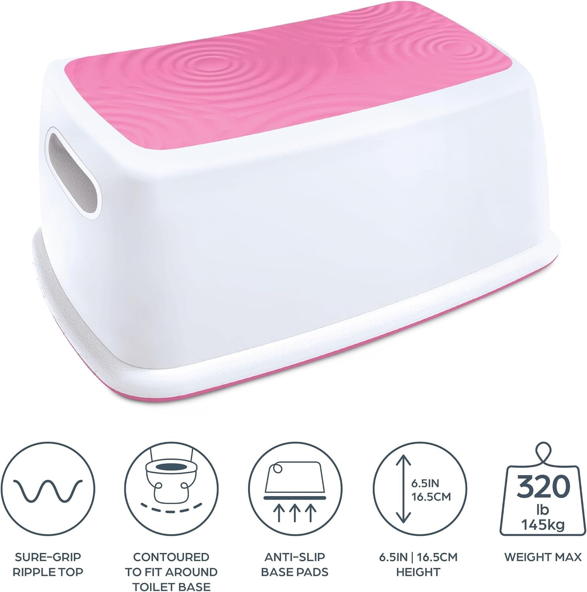Anti-Slip Toddler Step Stool - Sturdy Two-Step Stool for Bathroom & Kitchen