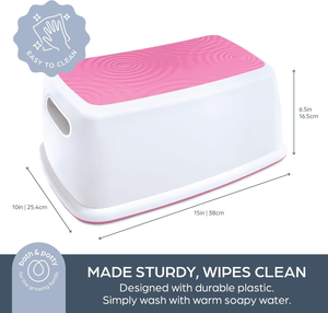 Anti-Slip Toddler Step Stool - Sturdy Two-Step Stool for Bathroom & Kitchen