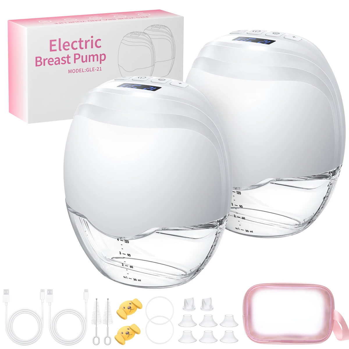 Wearable Electric Breast Pump - Hands-Free, 12 Levels & 3 Modes