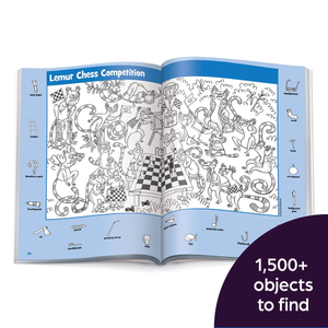 Lemur Chess Competition sample puzzle — over 1,500 objects to find