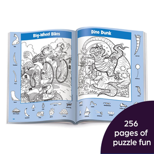 Big-Wheel Bikes and Dino Dunk sample puzzles — 256 pages